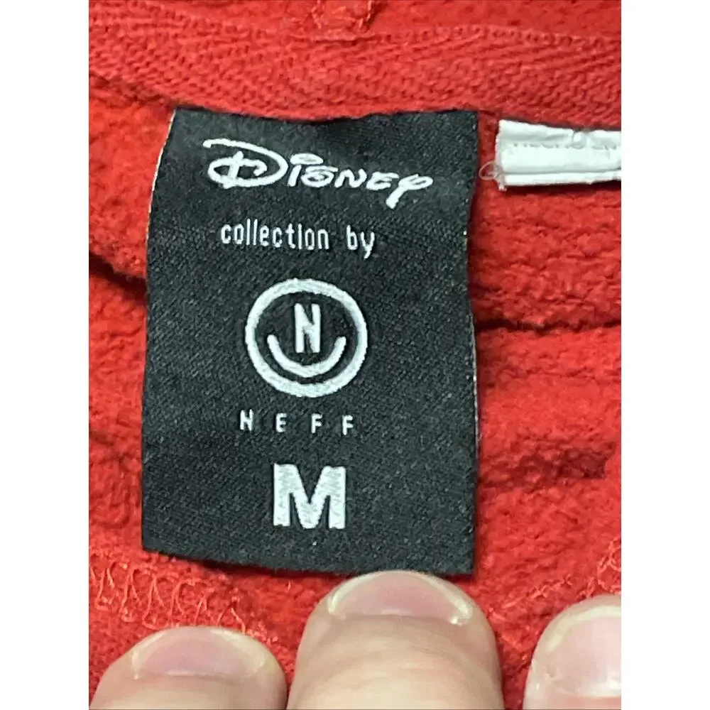 Disney Collection By Neff Mickey Mouse Hoodie Sweatshirt Mens Size Medium Red